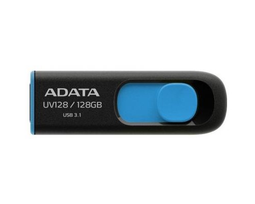 USB флеш накопичувач ADATA 128GB UV128 Black/Blue USB 3.1 (AUV128-128G-RBE)