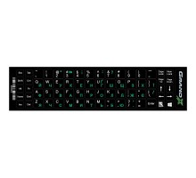 Наклейка на клавіатуру Grand-X 68 keys UA green, Latin white (GXDGUA)