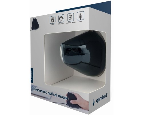 Мишка Gembird MUS-ERGO-03 USB Black (MUS-ERGO-03)