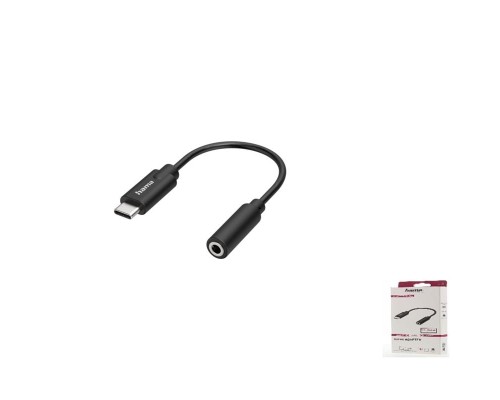 Перехідник USB-C to Stereo Jack 3.5mm Black Hama (00200318)