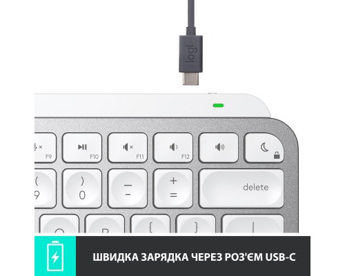 Клавіатура Logitech MX Keys Mini Wireless Illuminated UA Pale Grey (920-010499)