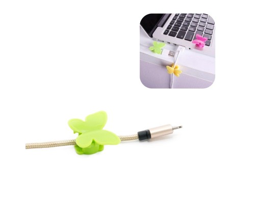 Тримач для кабелю Extradigital CC-948 Cable Clips butterfly, Green (KBC1713)
