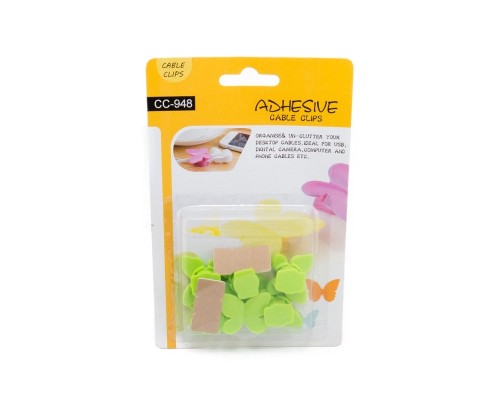 Тримач для кабелю Extradigital CC-948 Cable Clips butterfly, Green (KBC1713)