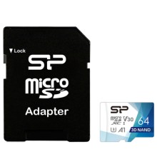 Карта пам'яті Silicon Power 64Gb microSDXC U3 A1 V30 Superior Color 100R/80W + adapter (SP064GBSTXDU3V20AB)