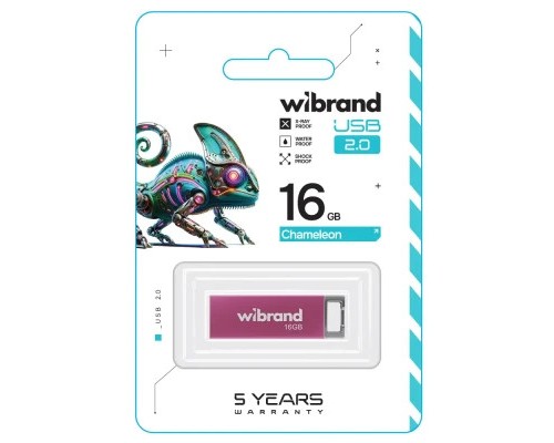 USB флеш накопичувач Wibrand 16GB Chameleon Pink USB 2.0 (WI2.0/CH16U6P)
