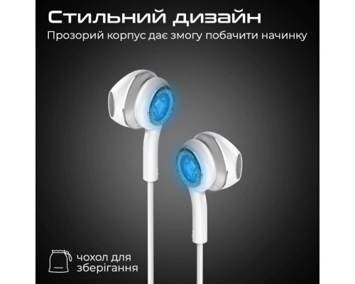 Навушники Promate LumiBuds-C Silver (lumibuds-c.silver)