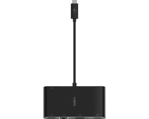 Концентратор Belkin USB-C - Ethernet, HDMI, VGA, USB-A, 100W PD, black (AVC004BTBK)