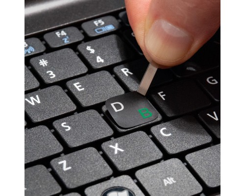 Наклейка на клавіатуру SampleZone непрозора чорна, біло-зелений (SZ-BK-GS)