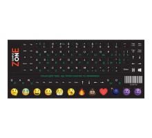 Наклейка на клавіатуру SampleZone непрозора чорна, біло-зелений (SZ-BK-GS)