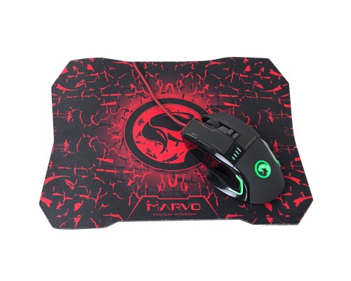 Мишка Marvo G909L USB з ігровою поверхнею G1 Black (G909L+G1)