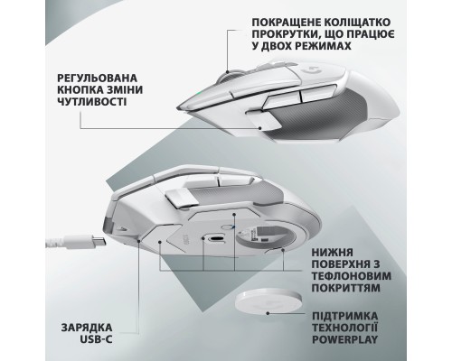 Мишка Logitech G502 X Lightspeed Wireless White (910-006189)