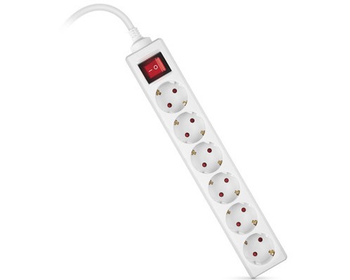 Мережевий фільтр живлення REAL-EL RS-6 Protect M 1.8m, white (EL122300031)