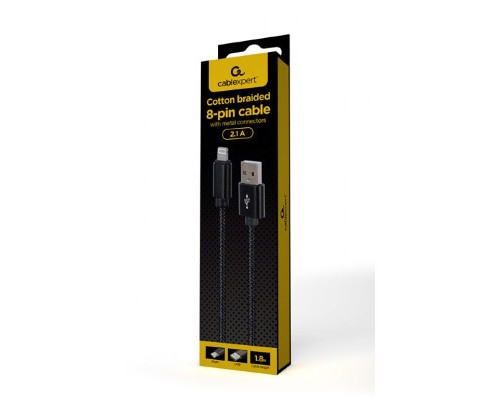 Дата кабель USB 2.0 AM to Lightning 2.0m 2.1A Cablexpert (CCDB-mUSB2B-AMLM-6)