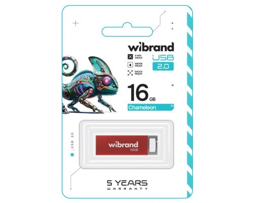 USB флеш накопичувач Wibrand 16GB Chameleon Red USB 2.0 (WI2.0/CH16U6R)