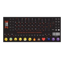 Наклейка на клавіатуру SampleZone непрозора чорна, біло-помаранчевий (SZ-BK-RS)