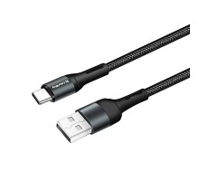 Дата кабель USB 2.0 AM to Type-C 1.0m nylon black ColorWay (CW-CBUC045-BK)