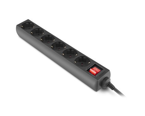 Мережевий фільтр живлення REAL-EL RS-6 Protect M 3m, black (EL122300034)