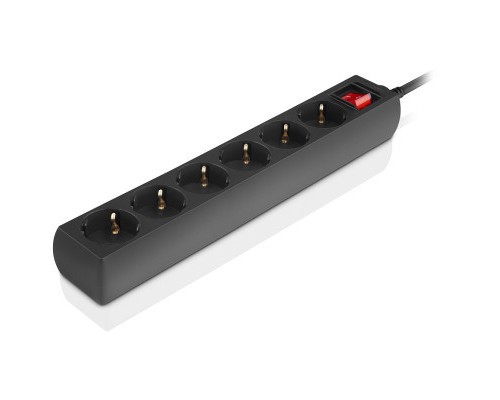 Мережевий фільтр живлення REAL-EL RS-6 Protect M 3m, black (EL122300034)