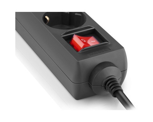 Мережевий фільтр живлення REAL-EL RS-6 Protect M 3m, black (EL122300034)