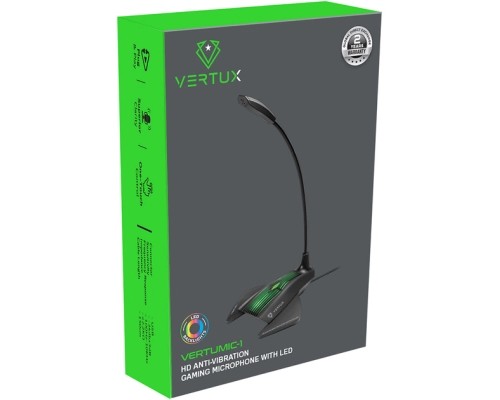 Мікрофон Vertux VertuMic-1 LED USB Black (vertumic-1.black)