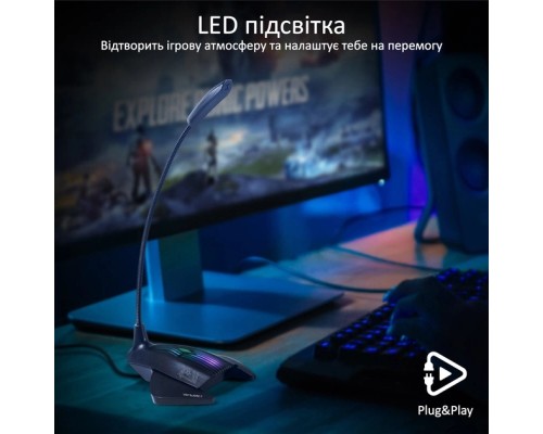 Мікрофон Vertux VertuMic-1 LED USB Black (vertumic-1.black)