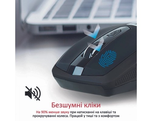 Мишка Promate Breeze Wireless Black (breeze.black)