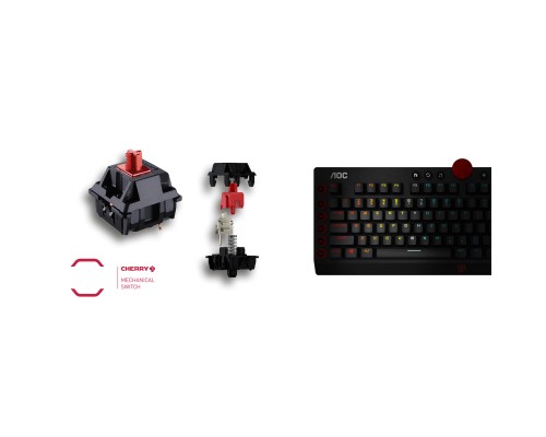 Клавіатура AOC AGK700 RGB Cherry MX Red USB Black (AGK700DR2R)
