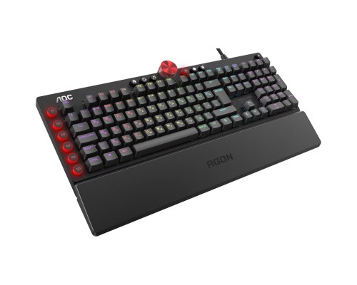 Клавіатура AOC AGK700 RGB Cherry MX Red USB Black (AGK700DR2R)