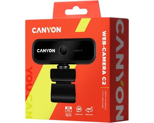 Веб-камера Canyon C2 720p HD Black (CNE-HWC2)