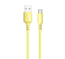Дата кабель USB 2.0 AM to Type-C 1.0m soft silicone yellow ColorWay (CW-CBUC043-Y)