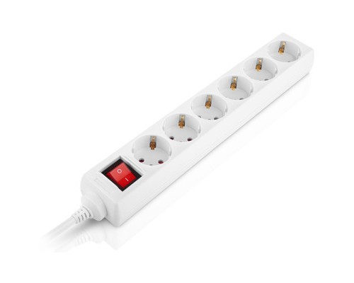 Мережевий фільтр живлення REAL-EL RS-6 Protect M 3m, white (EL122300033)