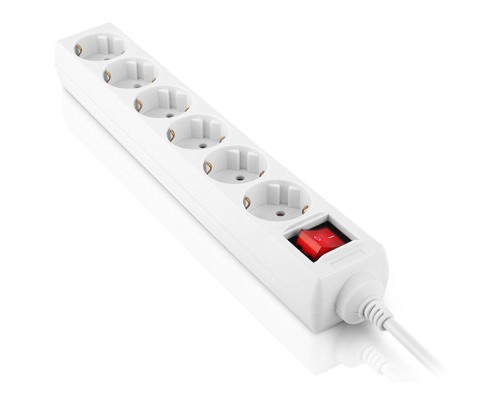 Мережевий фільтр живлення REAL-EL RS-6 Protect M 3m, white (EL122300033)