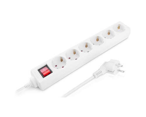 Мережевий фільтр живлення REAL-EL RS-6 Protect M 3m, white (EL122300033)