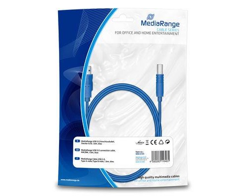 Кабель для принтера USB 3.0 AM/BM 1.8m Mediarange (MRCS144)