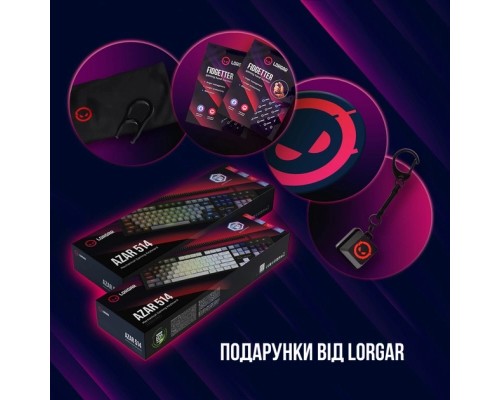 Клавіатура Lorgar Azar 514 RGB USB UA Black (LRG-GK514B-UA)