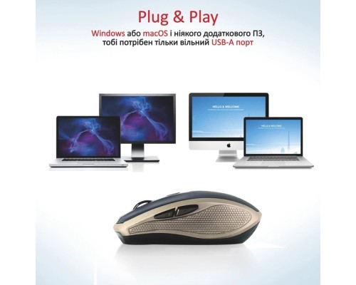 Мишка Promate Breeze Wireless Gold (breeze.gold)