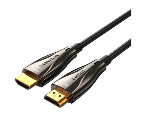 Кабель мультимедійний HDMI to HDMI 20.0m V2.0 Optical 4K 60Hz 18Gbps Dolby 7.1 PVC Black Zinc Alloy Vention (ALABQ)